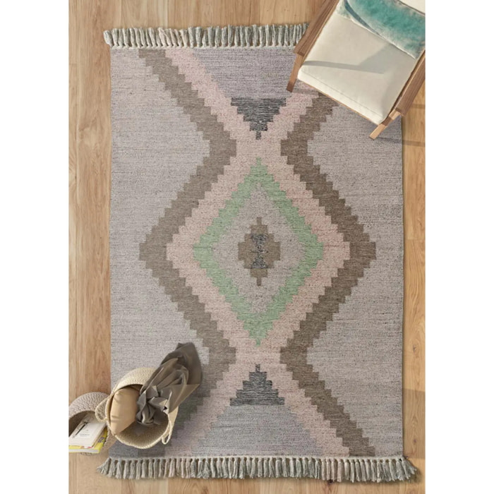 CHANDIA Alfombra kilim algodón reciclado multicolor, varias medidas disponibles