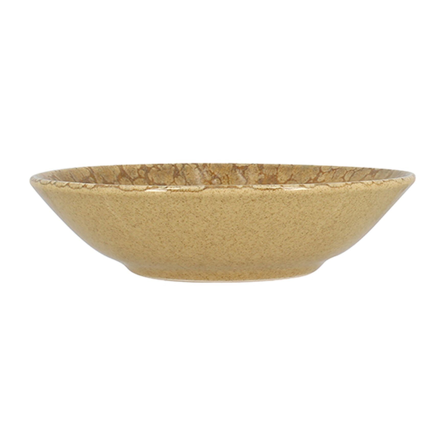 Lot de 6 assiettes creuses 20,5cm en grès jaune  NATURA