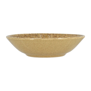 Lot de 6 assiettes creuses 20,5cm en grès jaune  NATURA