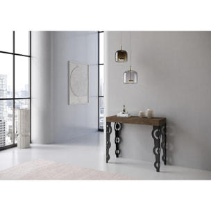 Consolle allungabile 90x40/196 cm Karamay Small Premium Noce telaio Antracite