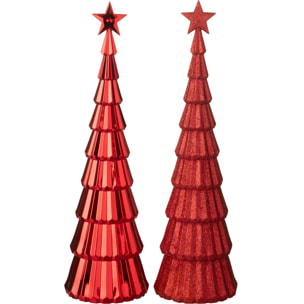 J-Line décoration Sapin de Noël + Étoile - plastique - beige - 2 pièces
