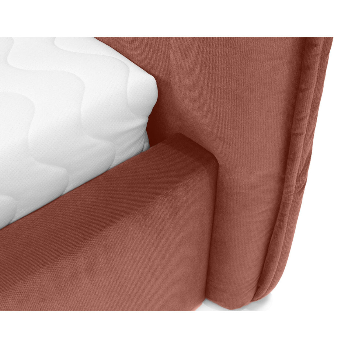 Esmee - lit coffre - 160x200 cm - en velours - sommier inclus - Terracotta