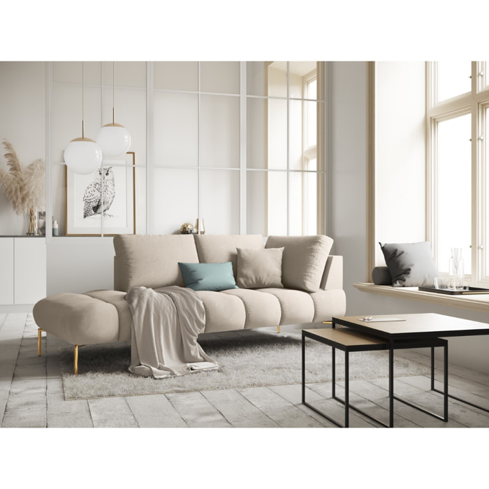 Méridienne gauche "Hastings" 2 places en velours beige