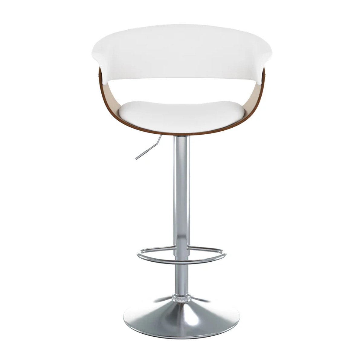 Chaise de bar réglable et pivotante 59/81 cm en cuir synthétique blanc - Basile