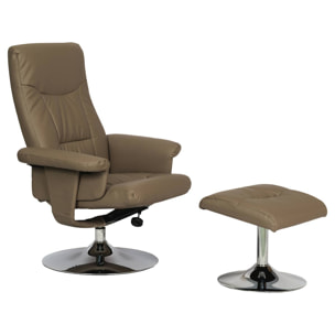 Fauteuil relax + repose-pieds "Louis" - 1 place - Beige