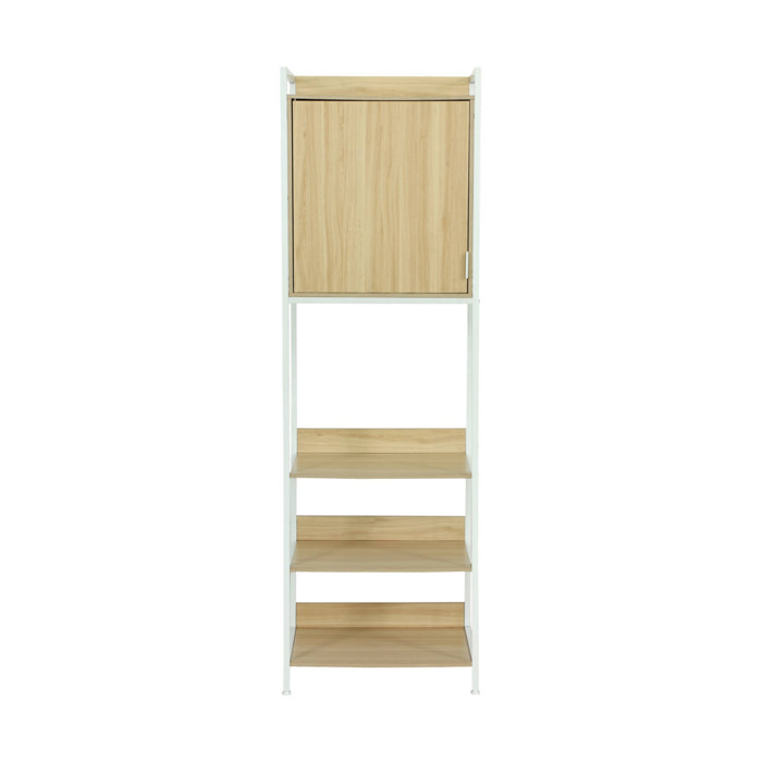 Module dressing blanc avec 5 étagères et 1 porte. L 60 x P 48 x  H 190 cm