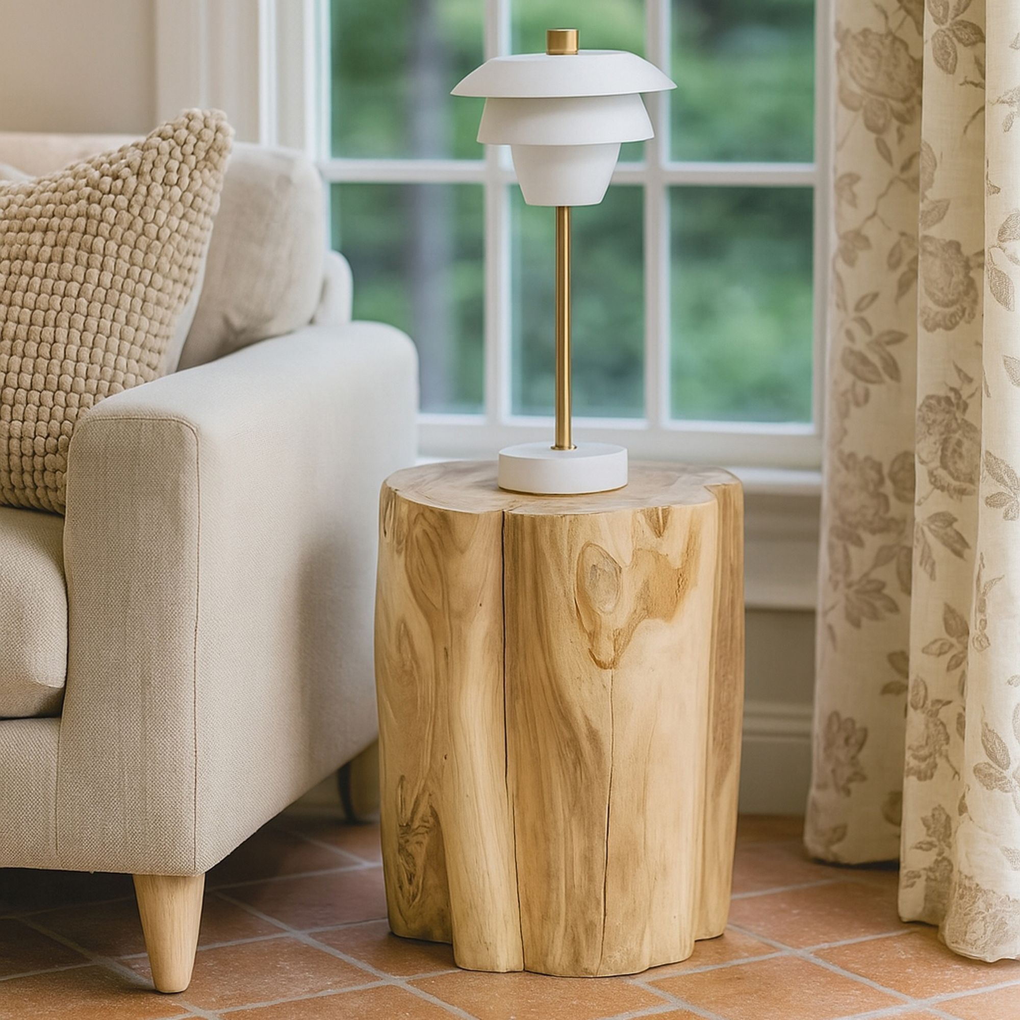 Bout de canapé en racine de teck