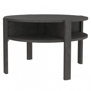 Table basse ronde en bois avec niches - 5 coloris - BAGO