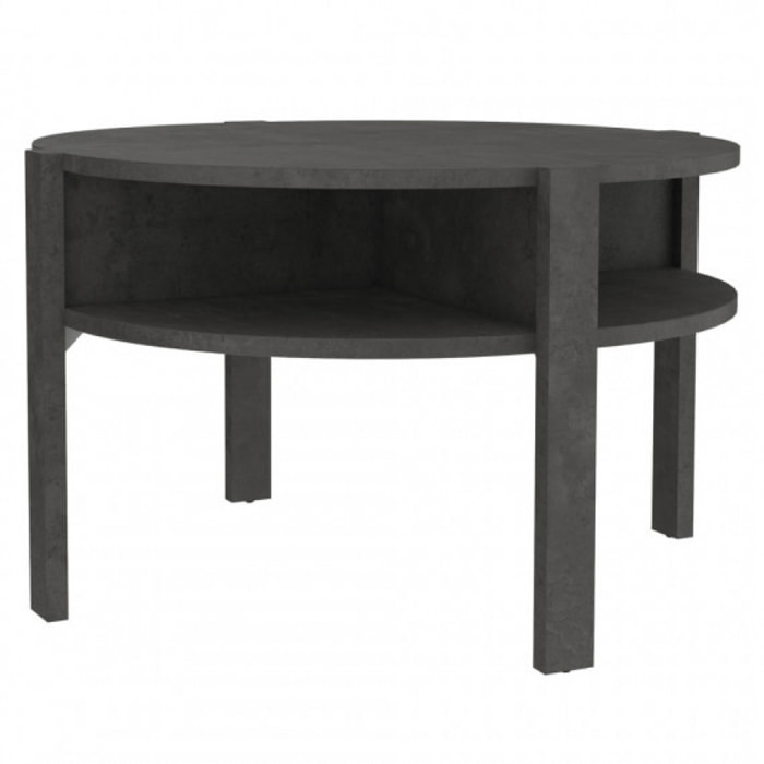 Table basse ronde en bois avec niches - 5 coloris - BAGO