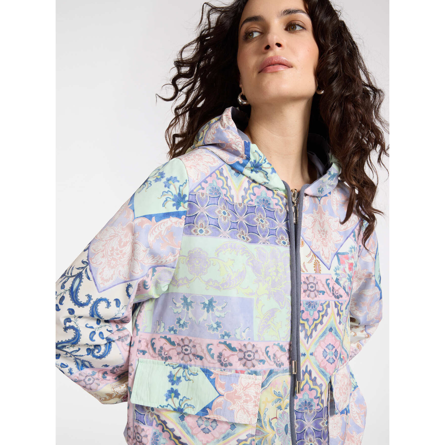 Elena Mirò - Parka reversible estampado con capucha - Violeta