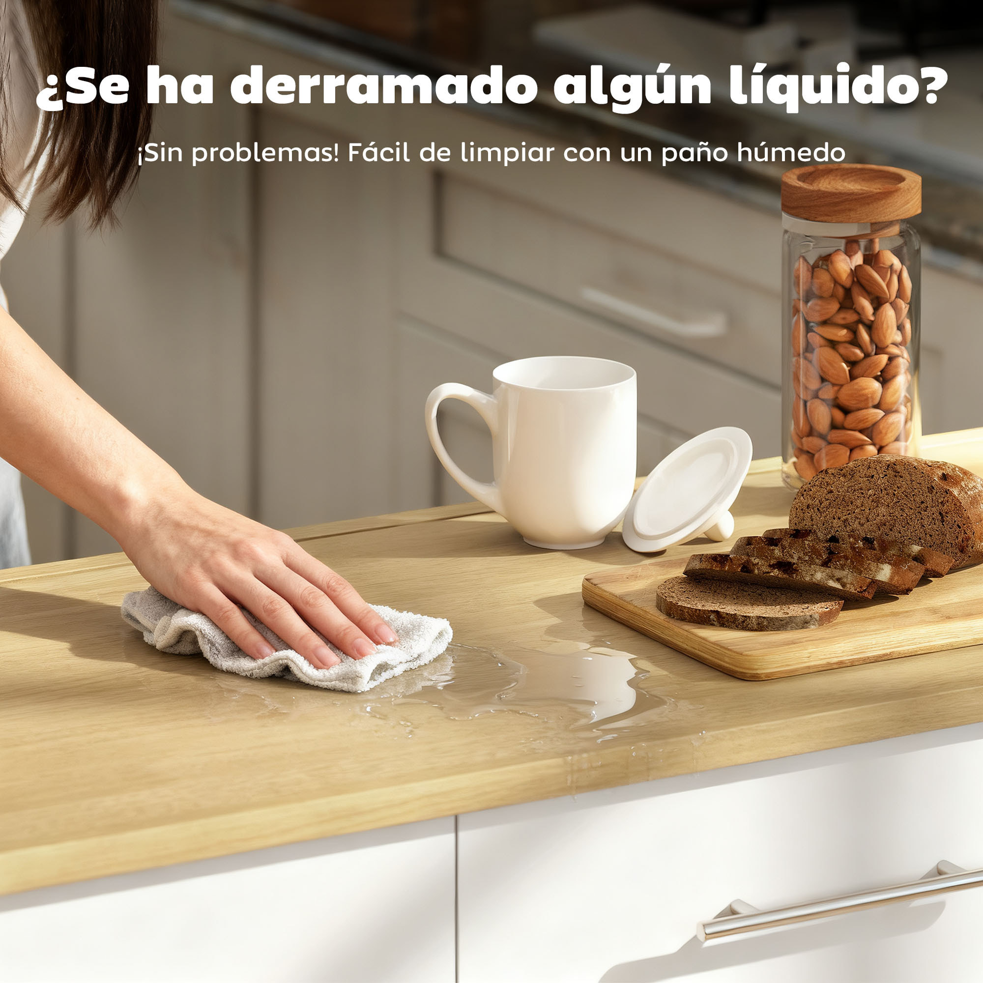 Isla de Cocina con Ruedas, Encimera Plegable, Carro de Cocina con 2 Puertas con Cierre Suave, Bandeja Extraíble de 3 Niveles, 2 Cajones, Barra para Colgar, Blanco