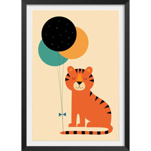 Affiche  circus tiger Affiche + cadre en bois - Noir
