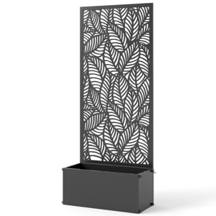 Jardinière avec treillis haut design végétal - jardinière métal époxy noir