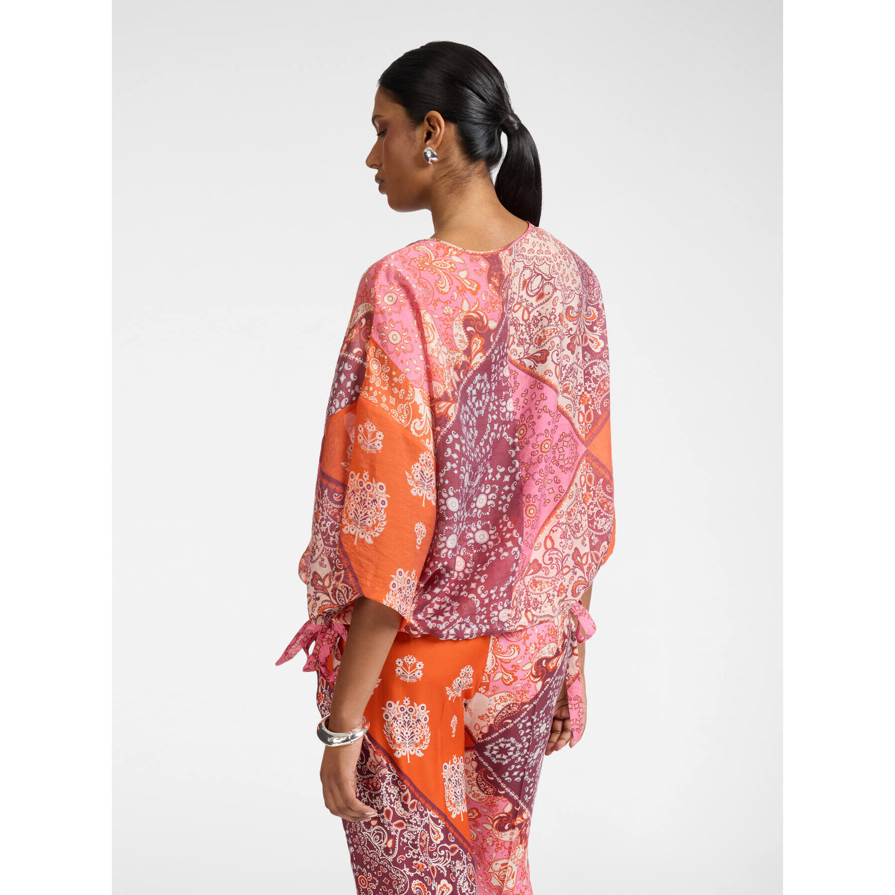 Elena Mirò - Blusa misto lyocell stampata - Arancione