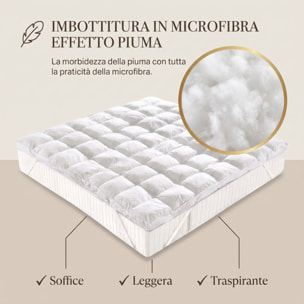 Topper materasso effetto piuma in microfibra - BIANCO