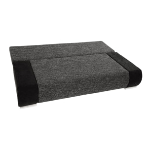 Elio - canapé 3 places convertible - avec coffre - style contemporain - Noir / Gris