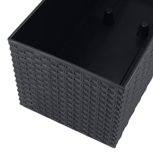 2 unidades de jardinera rectangular 17 litros con autorriego color antracita 52 x 20 x 19 cm