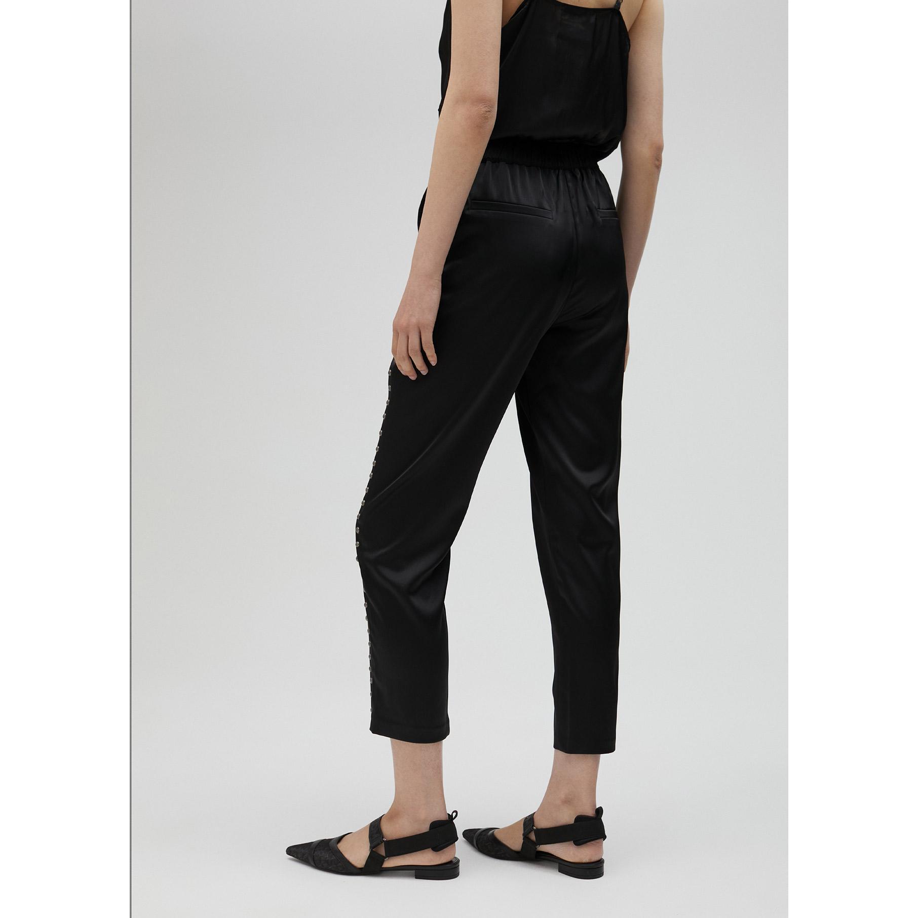 Pantaloni jogger borchie satin