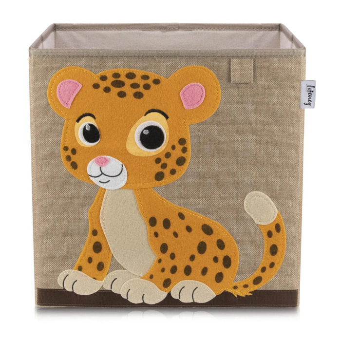 Boîte de rangement en tissu pour enfant "tigre" sur fond foncé, compatible Ikea Kallax Lifeney