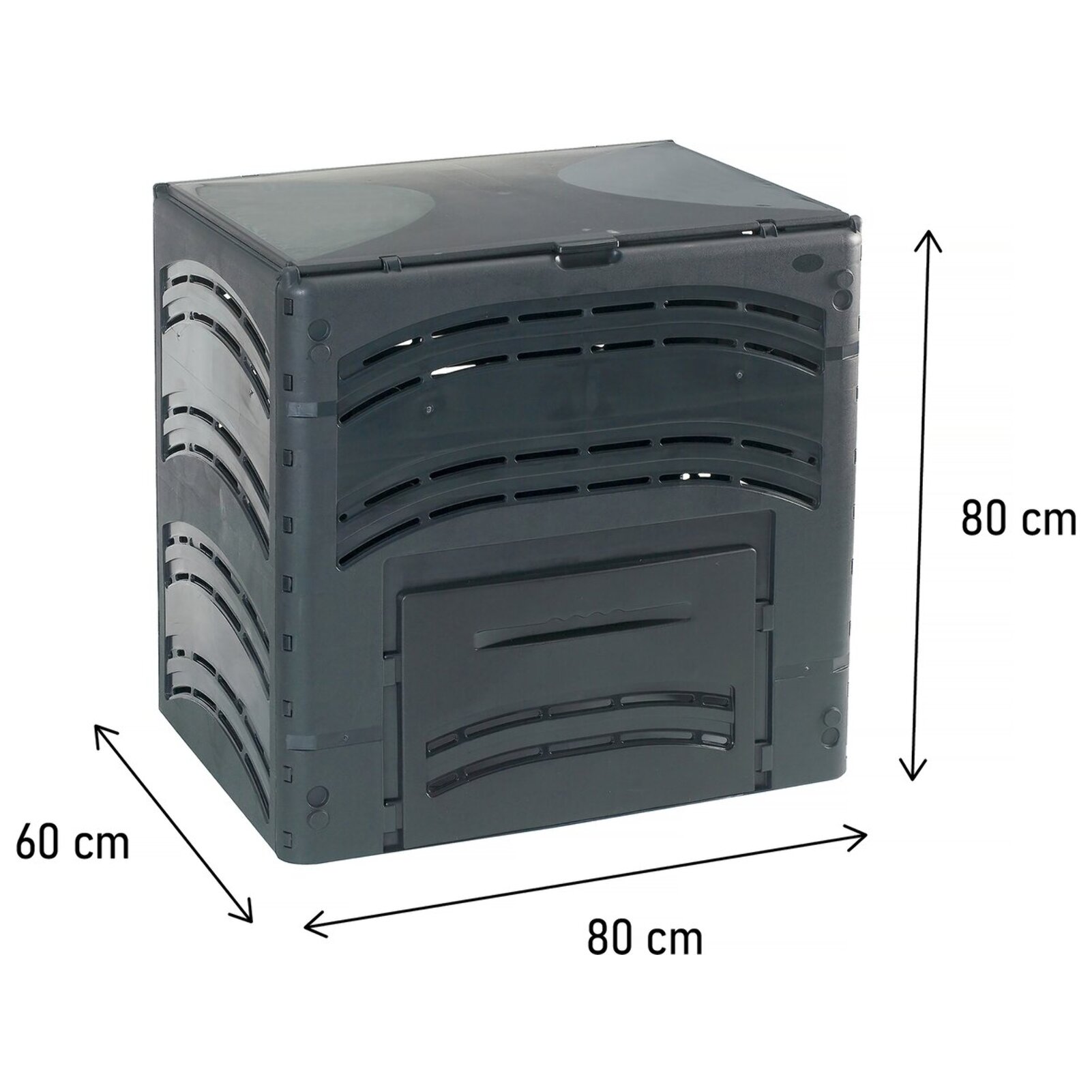 Composteur "JAKAR" - 60 X 80 X 80 cm -  350L - Noir