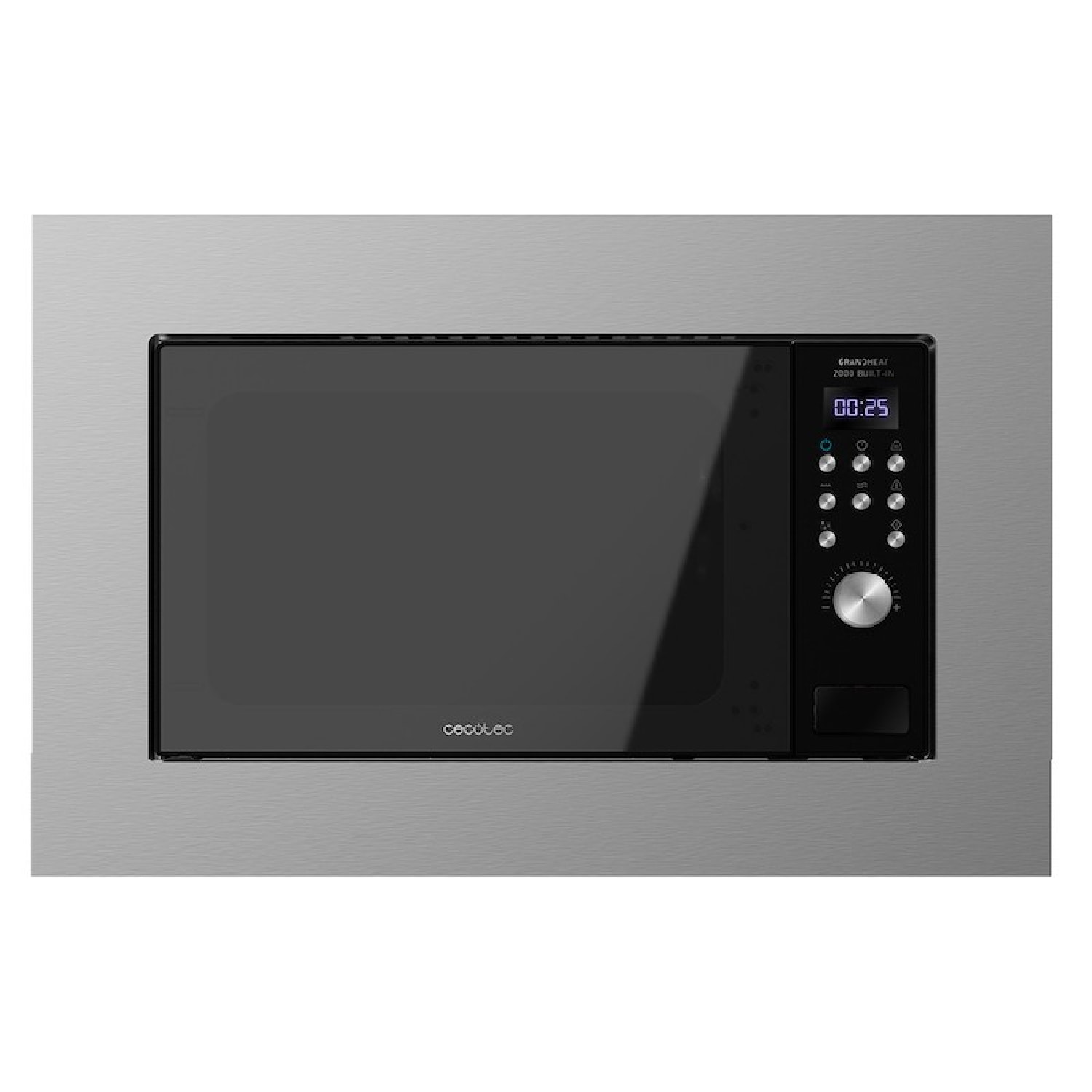 Cecotec Microondas encastrable Digital GrandHeat 2000 Built-In Steel Black. 700W