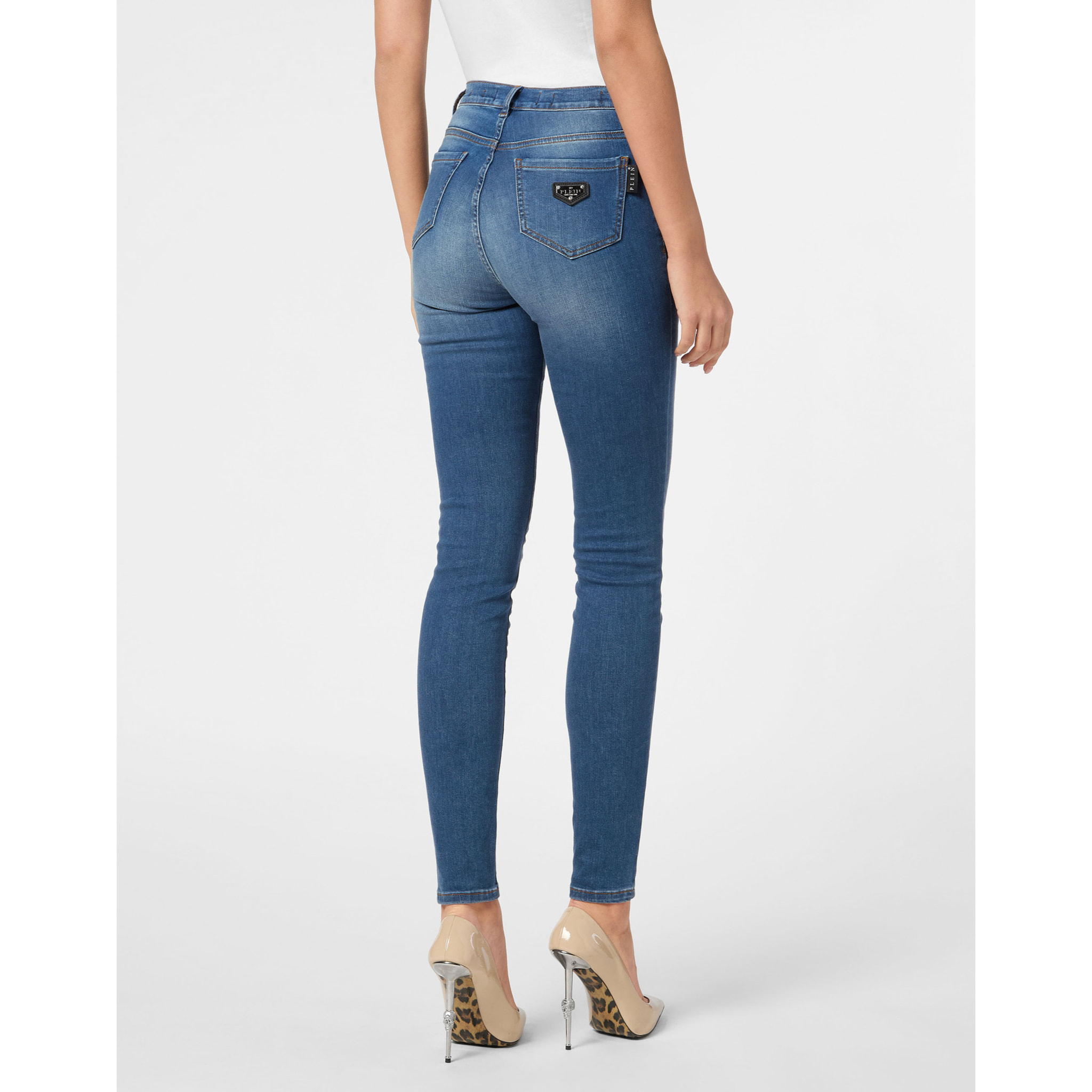 PHILIPP PLEIN Jegging a vita alta