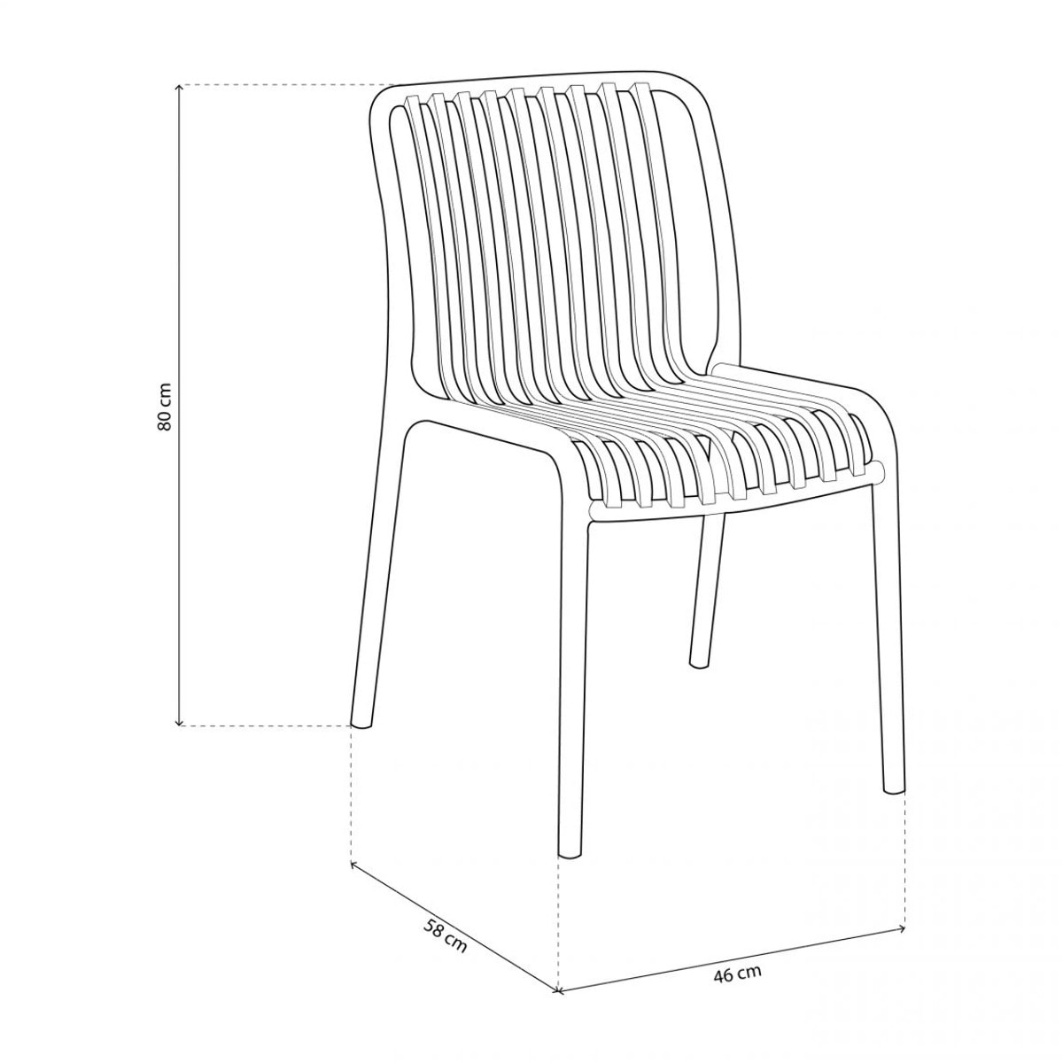 Pack 4 sillas de exterior Jamie Carmesí