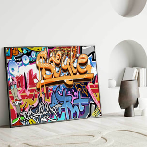 Affiche encadrée street art graffiti Affiche + cadre en métal - Noir