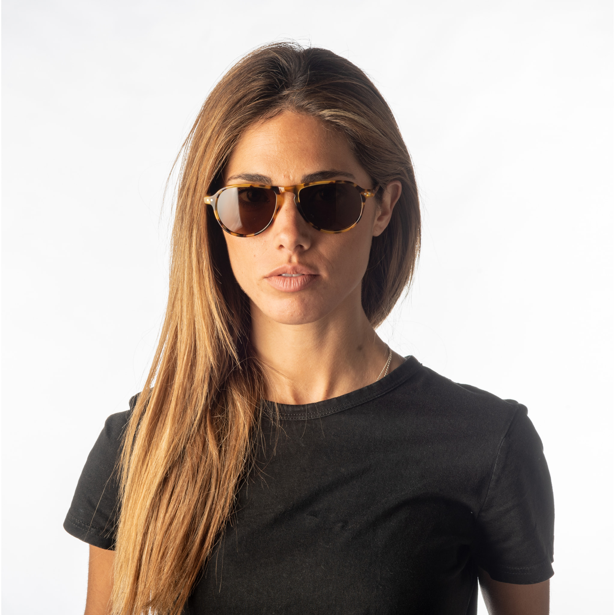 Occhiali da sole OCEAN MODÈLE 8085 - montatura marrone semi-tartarugata con lenti marroni