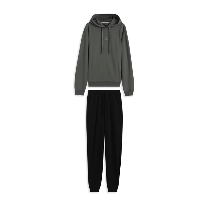 Tuta uomo in cotone con felpa cappuccio