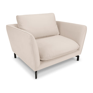 Fauteuil xl "Podium" en velours beige