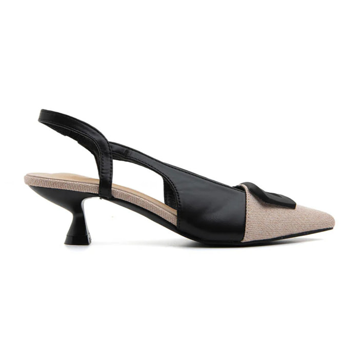 Slingback timeless kitten - NERO