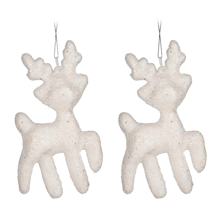 SET 2 RENNE DECORATIVI NATALE 11CM