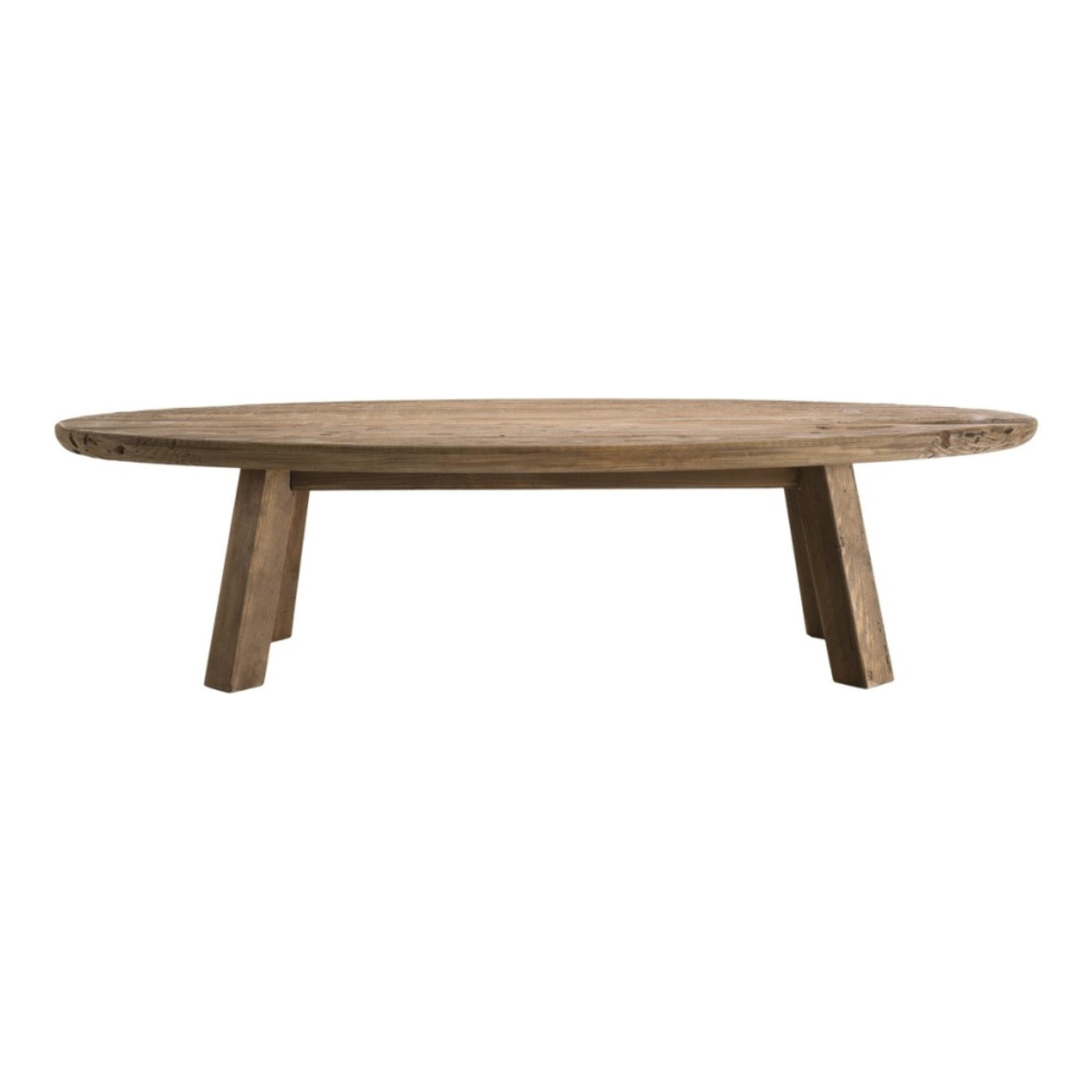 SANDY - Table basse ovale marron bois Pin recyclé