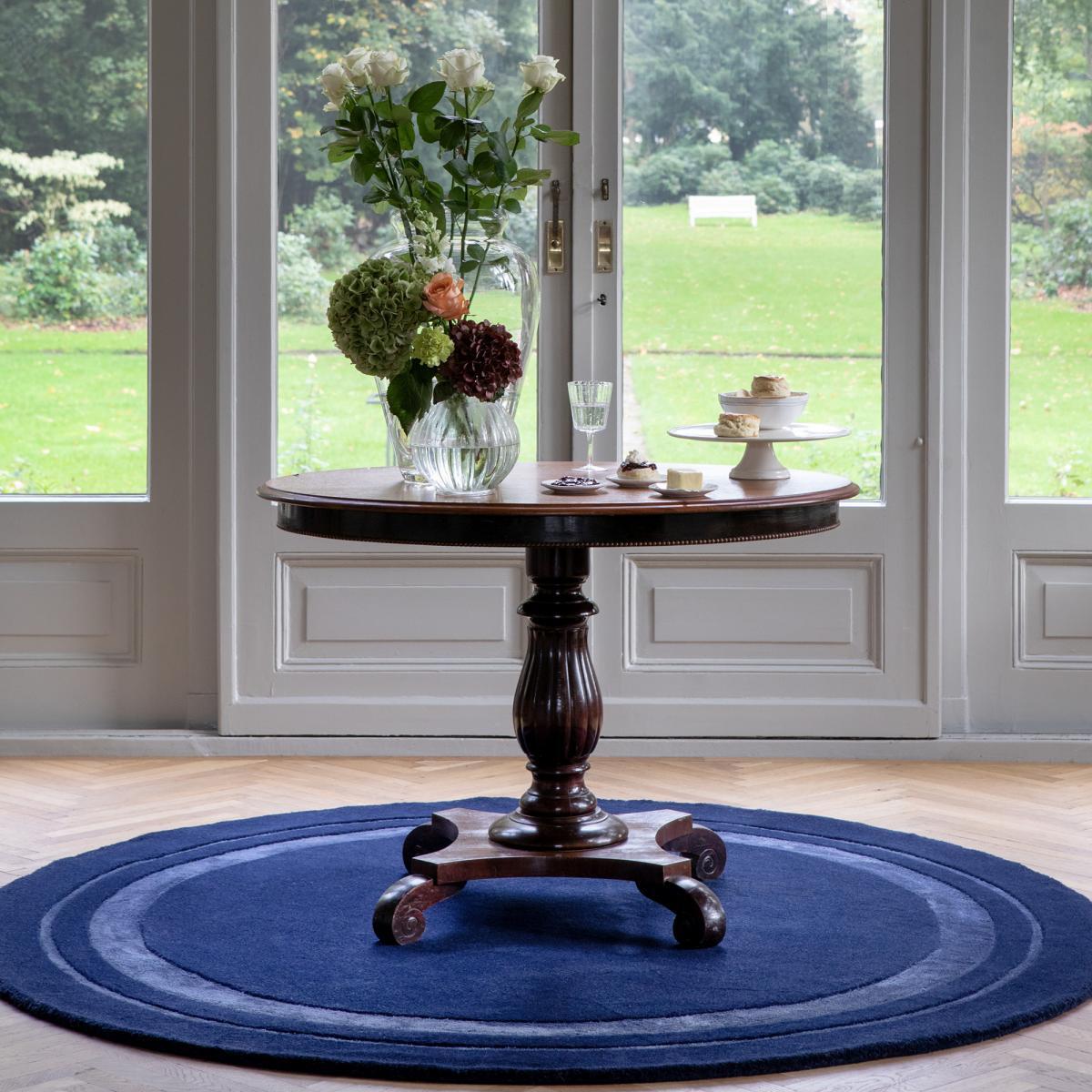 Tapis rond fait main en laine motif simple CHICDOUJ