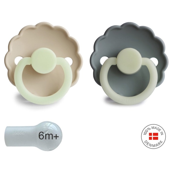 Frigg Pack 2 Chupetes Night Silicona Daisy