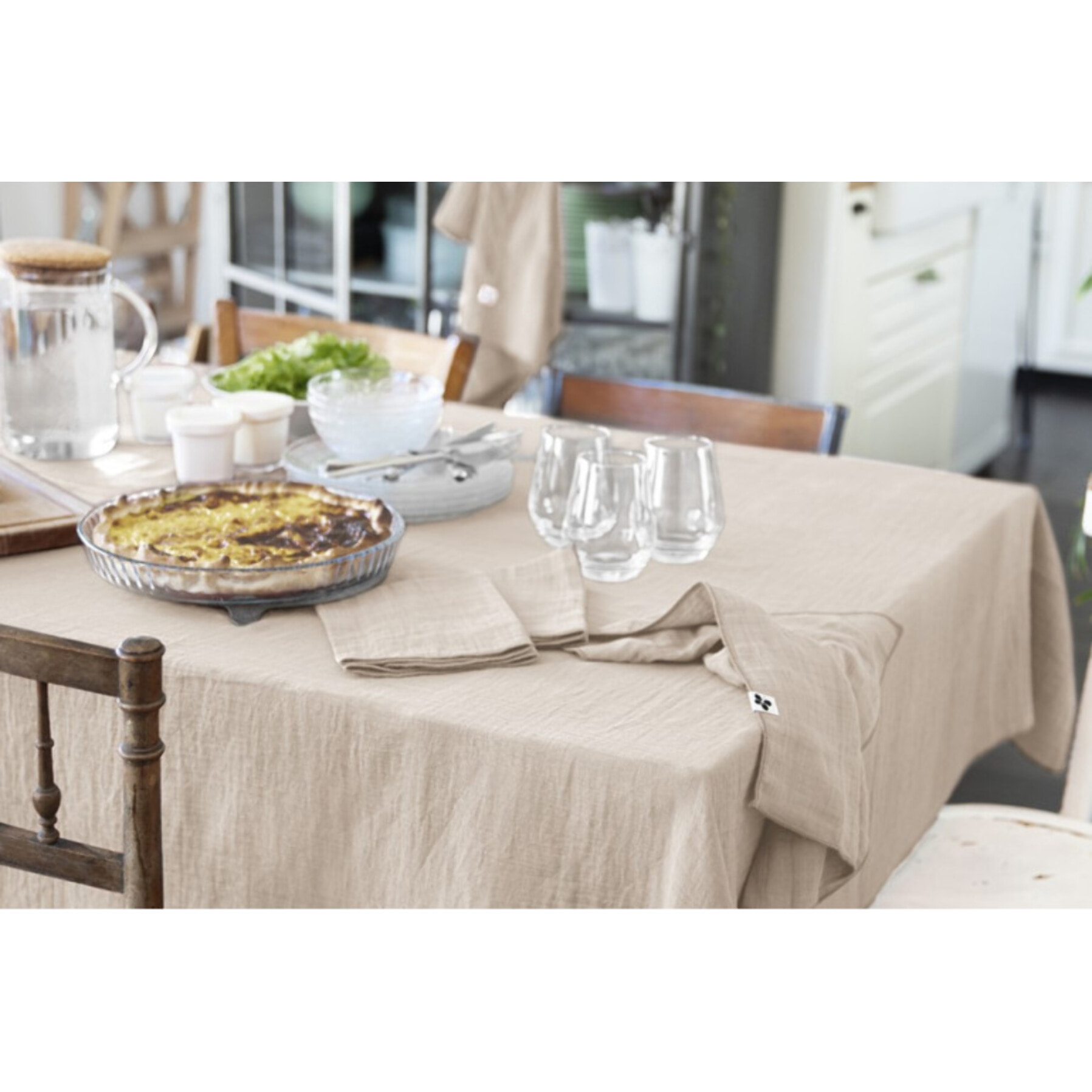 Lot de 3 serviettes 40x40 cm en gaze de coton - 10 coloris - GAIA