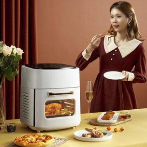 Friggitrice ad aria 2 in 1 con forno. 15 litri, 1800 W. Pannello touch, riscaldamento 3D, griglia antiaderente in acciaio inox.