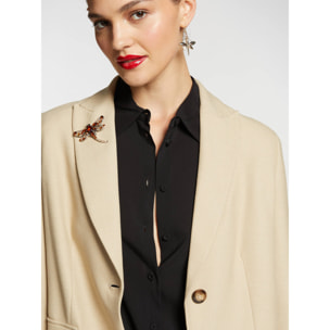 Elena Mirò - Blazer lungo in stuoia stretch - Beige