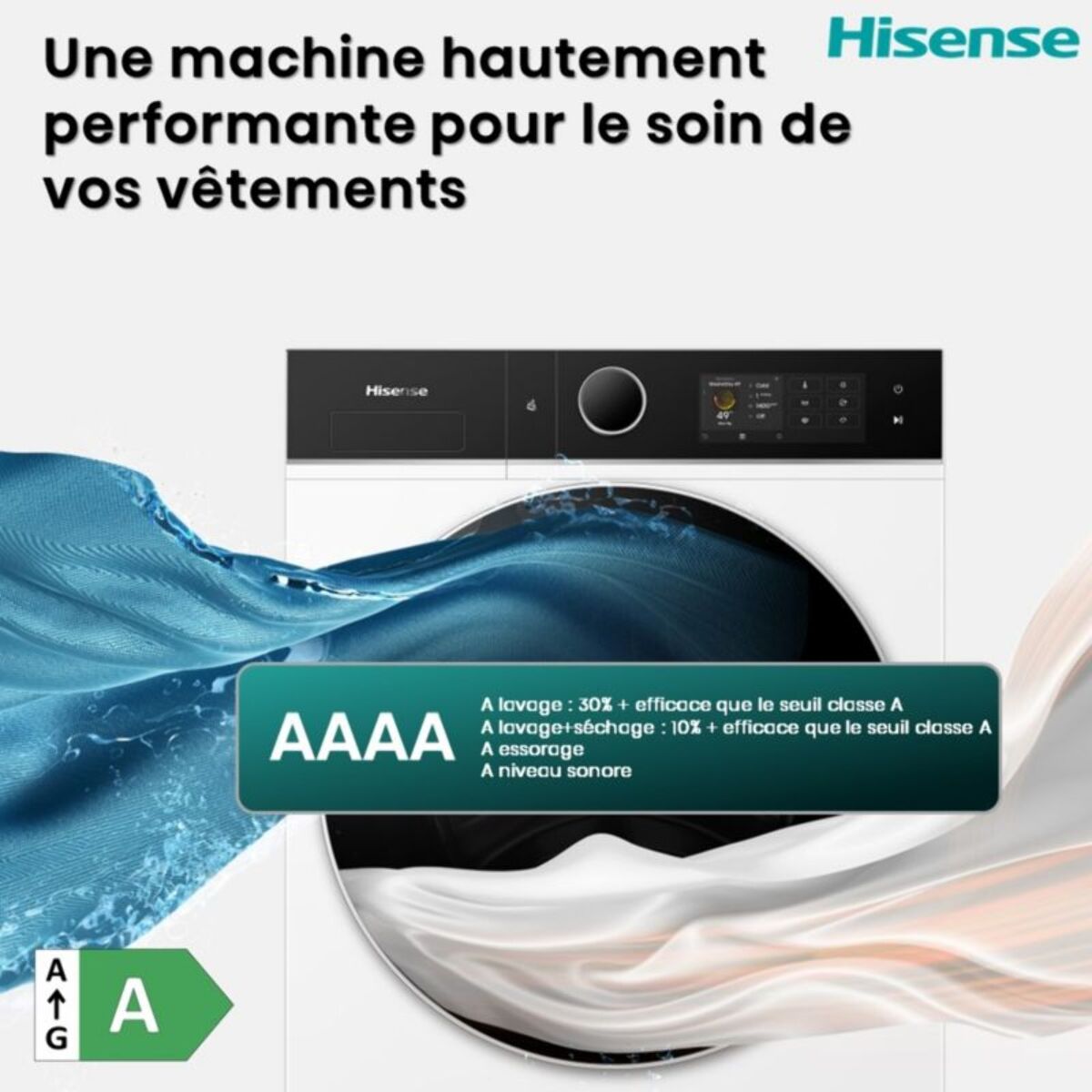 Lave linge séchant hublot HISENSE WD5I1245BWRH
