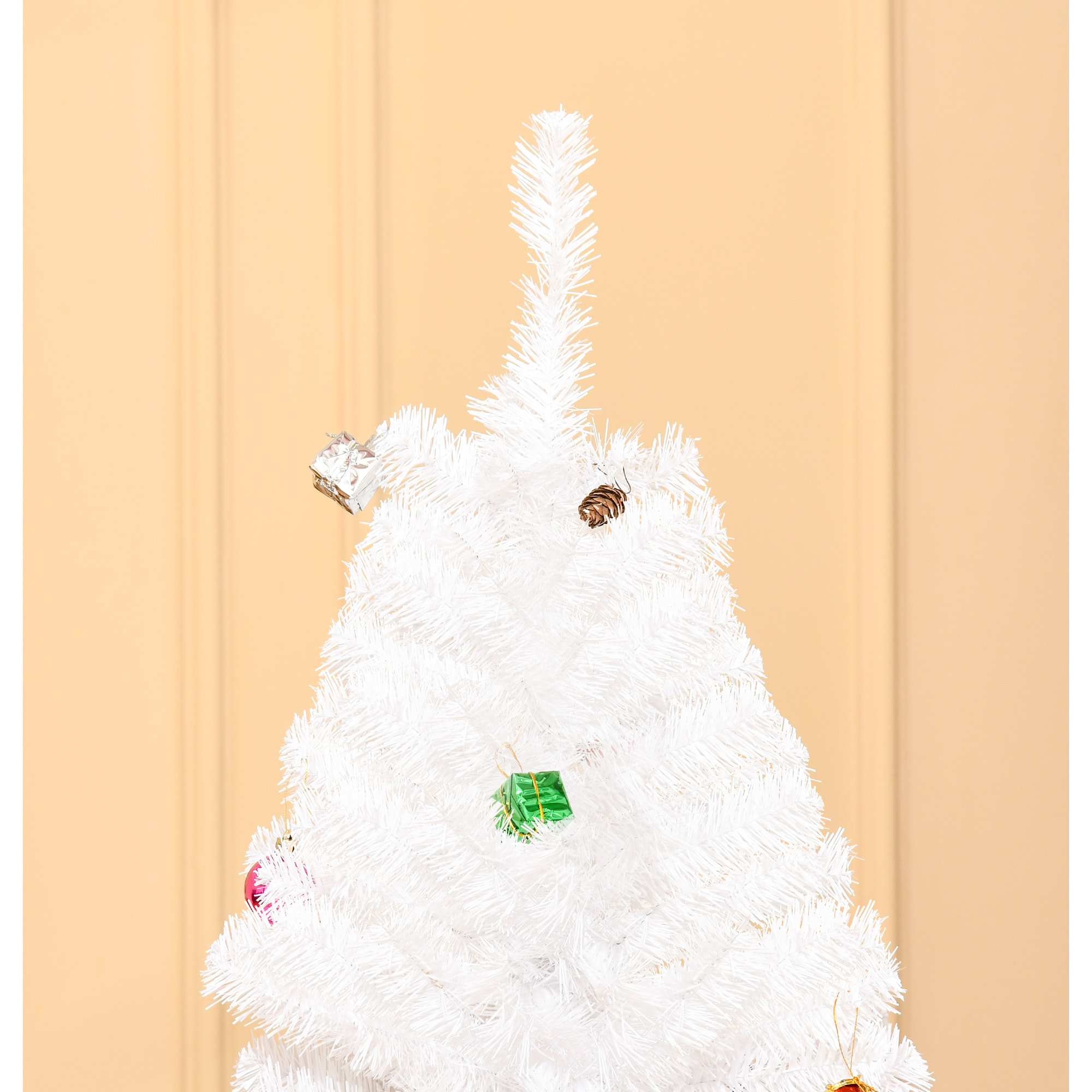 árbol de Navidad Decoraciones Artificiales Incluidas 150/180 cm Verde y Blanco