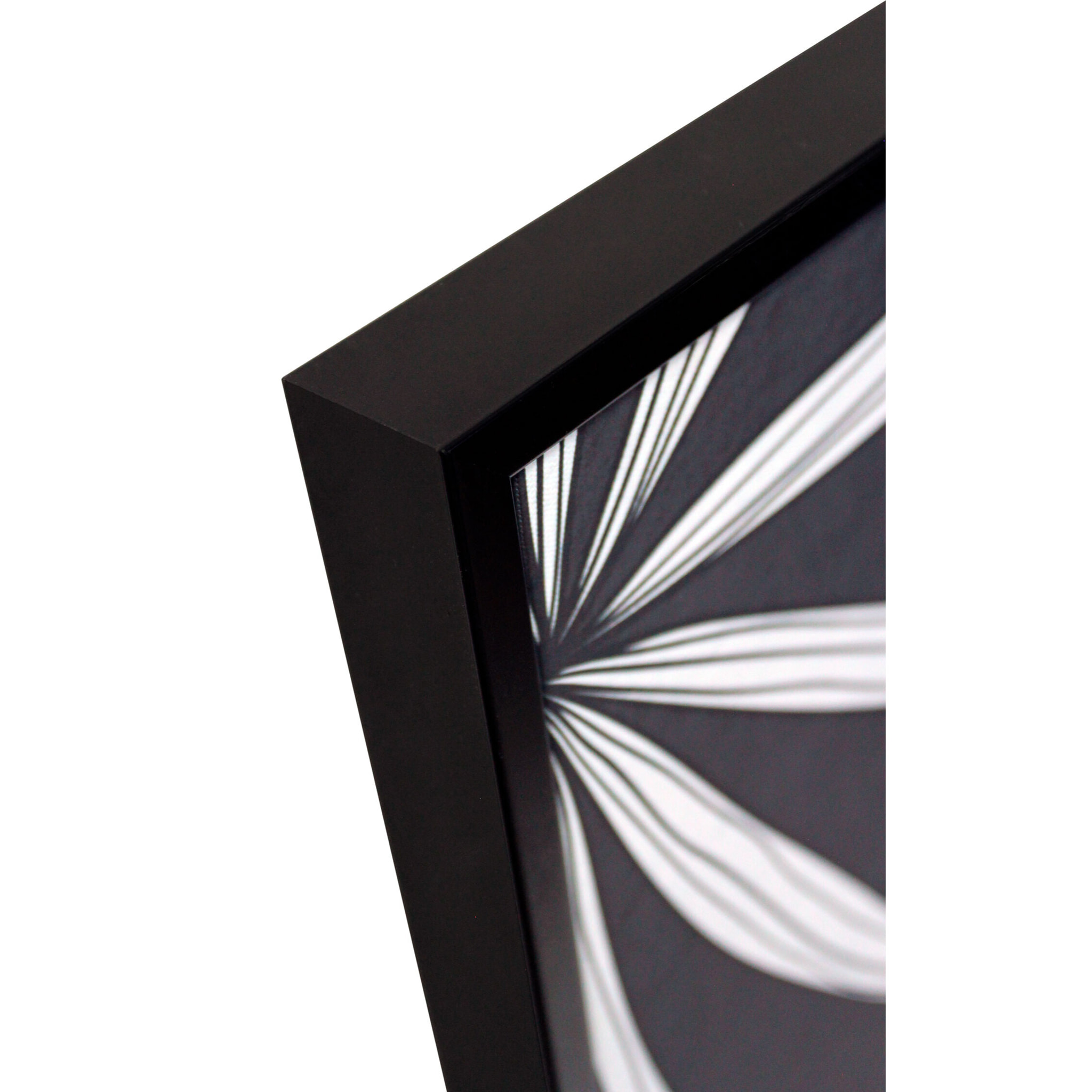 Cuadro Boho poliéster negro-blanco-dorado 92x62x4 cm