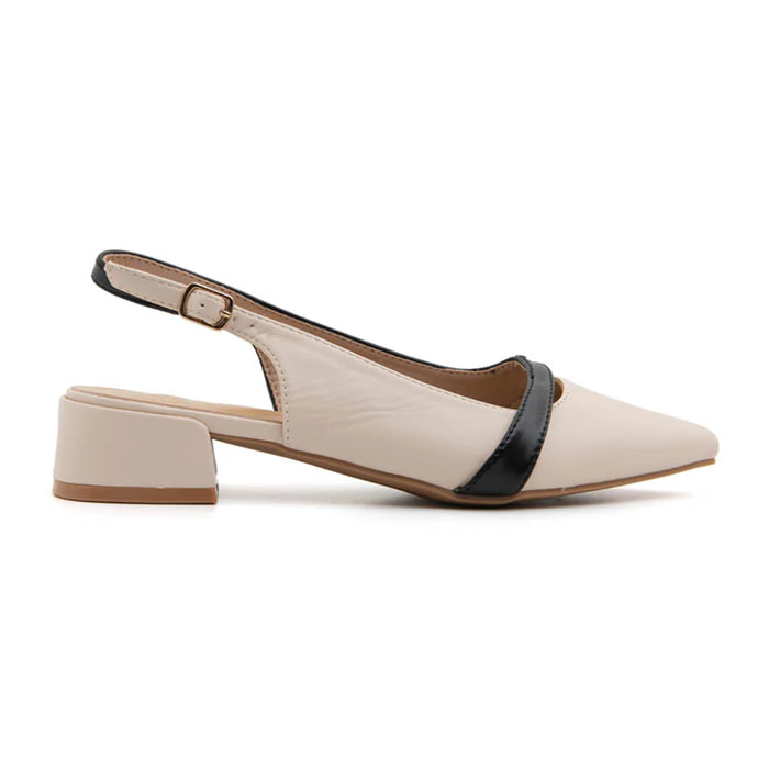 Slingback cross-design - BEIGE