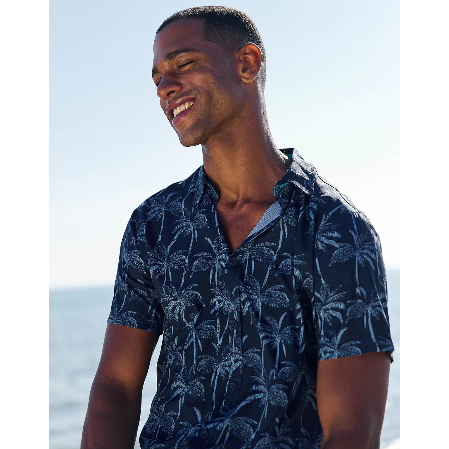 Camisa Manga Corta Azul Marino - Furairapalm