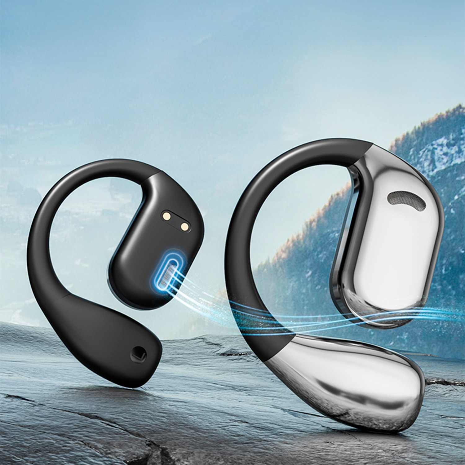 M75 Auriculares bluetooth 5.4 AI intelligent translation . Tecnología OWS con pantalla digital.