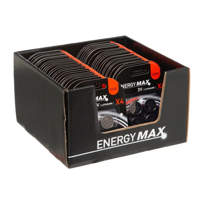 Lot de 4 piles boutons lithium CR2032 avec