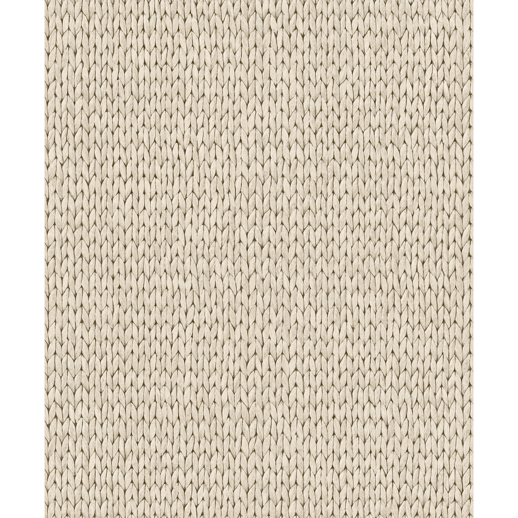 Papier peint effet maille tricot blanc ivoire