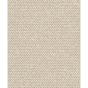 Papier peint effet maille tricot blanc ivoire