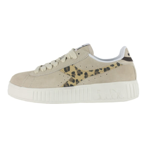 Zapatillas Sneaker para Mujer - DIADORA Game step suede animalier 501.178739 01 C8101 White/Parchment