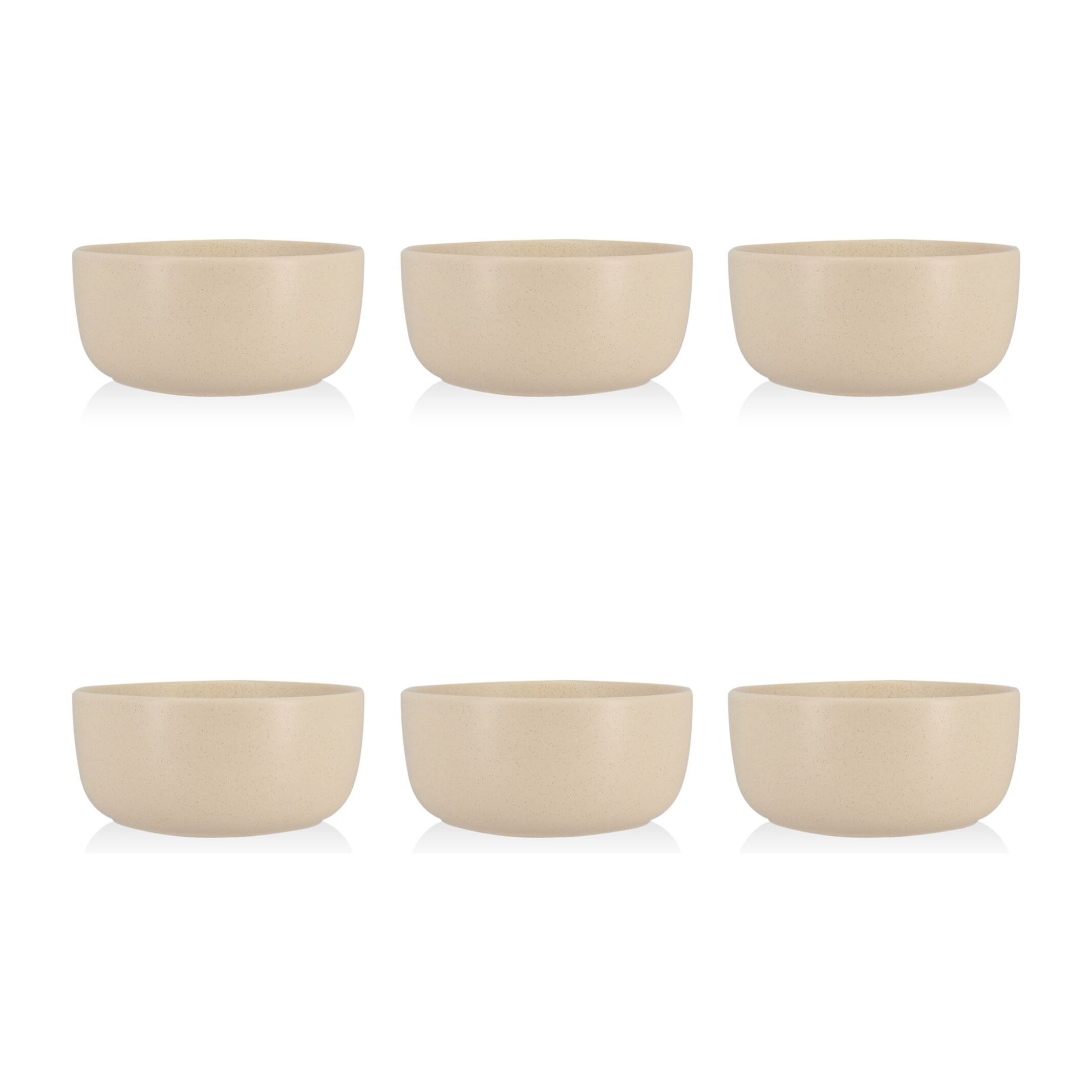 Lot de 6 assiettes creuses beige en grès 15cm ARITA